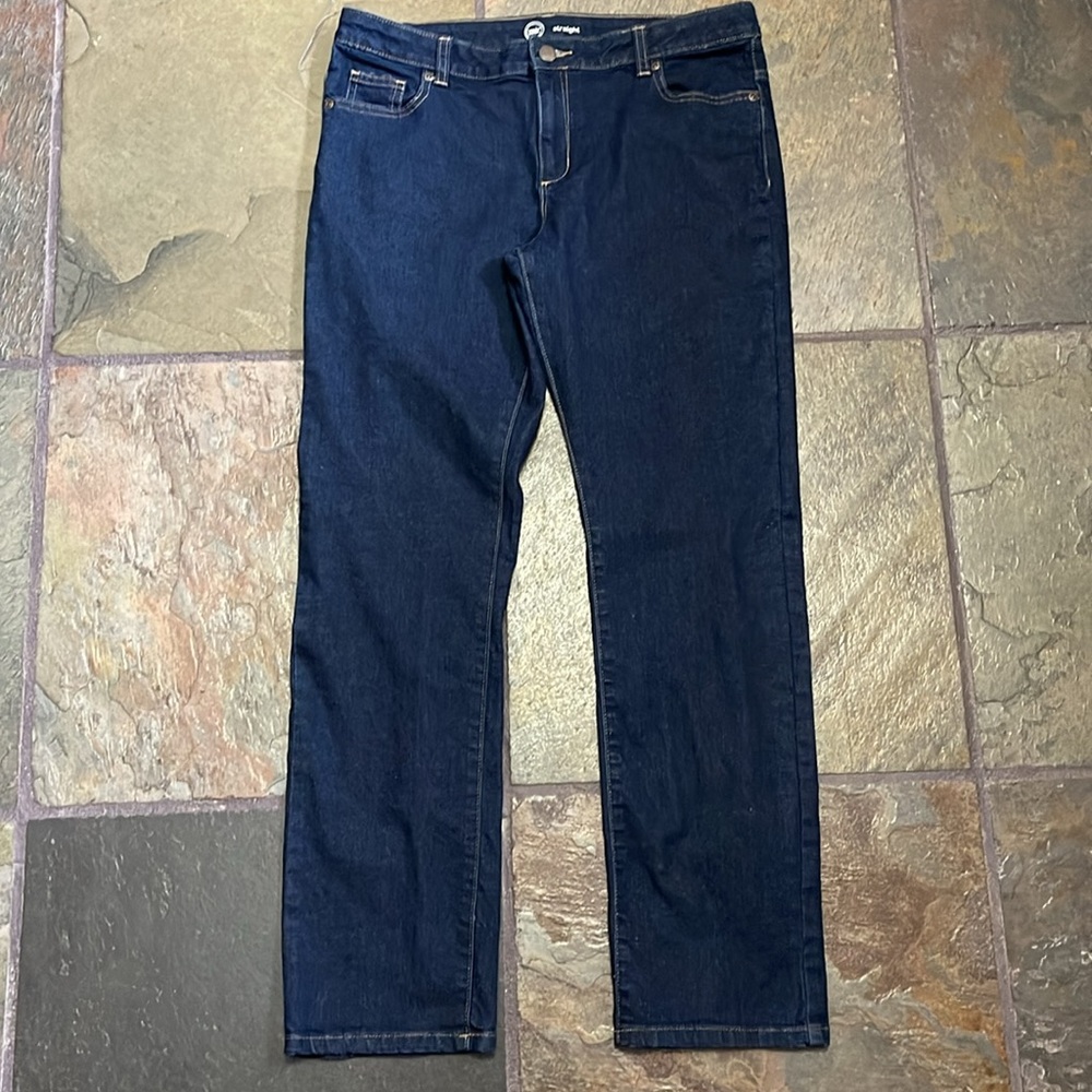 Wonder Nation Dark Wash Straight Denim Jeans 16 plus